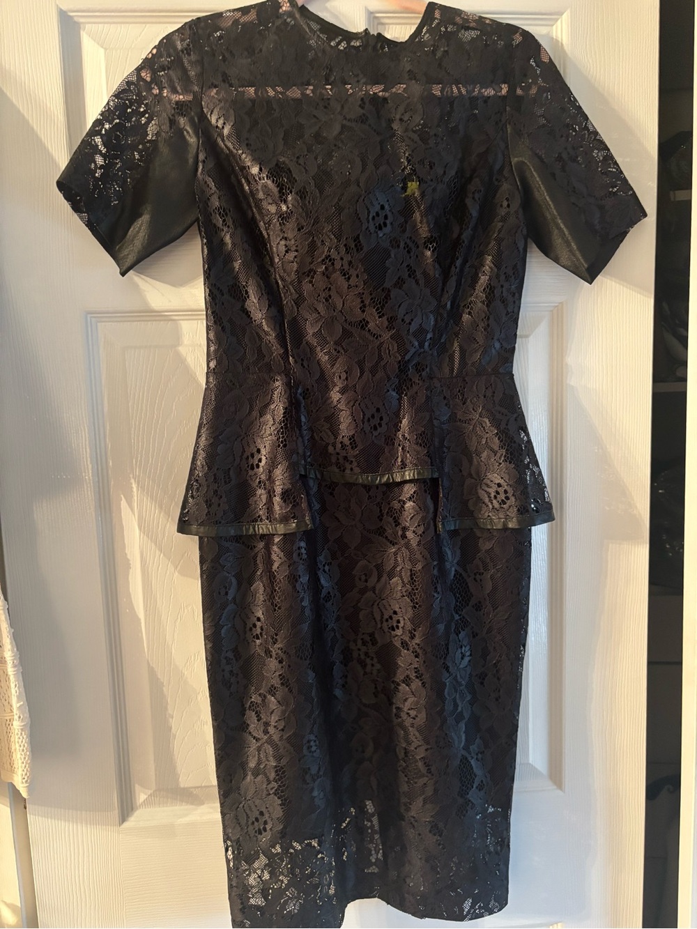 Aysha Black Lace Peplum Dress
